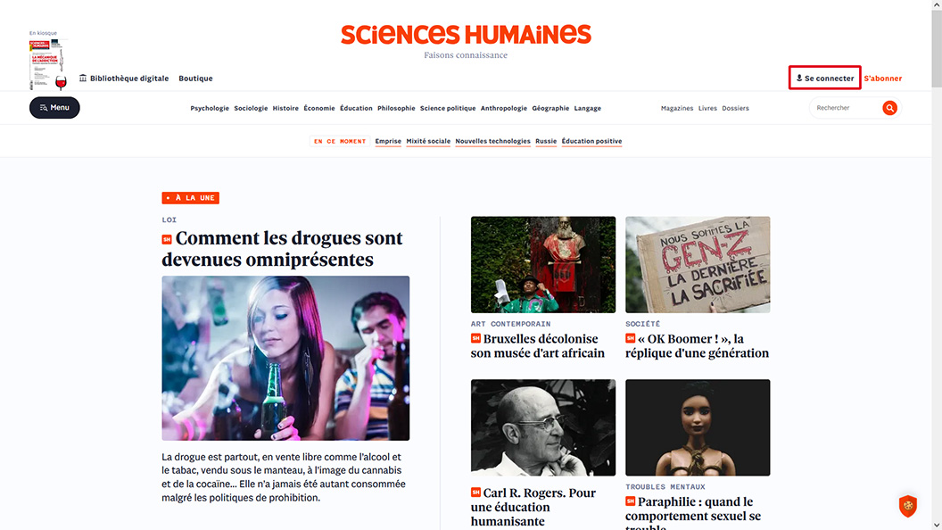 Cliquer sur Se connecter