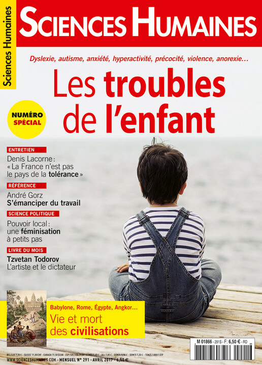 Couverture Mensuel Sciences Humaines n°291 : Les troubles de l'enfant