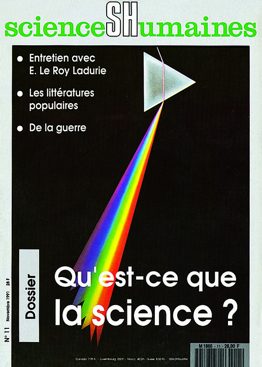 Couverture Mensuel Sciences Humaines n°11 : Qu'est-ce que la science ?