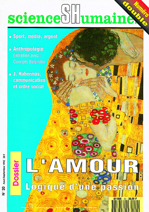 Couverture Mensuel Sciences Humaines n°20 : L'amour. Logique d'une passion