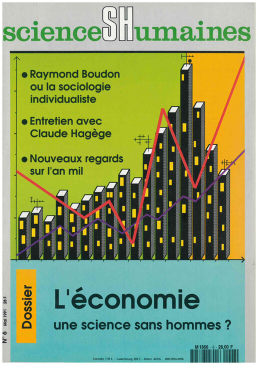 Couverture Mensuel Sciences Humaines n°6 : L'économie, une science sans hommes ?