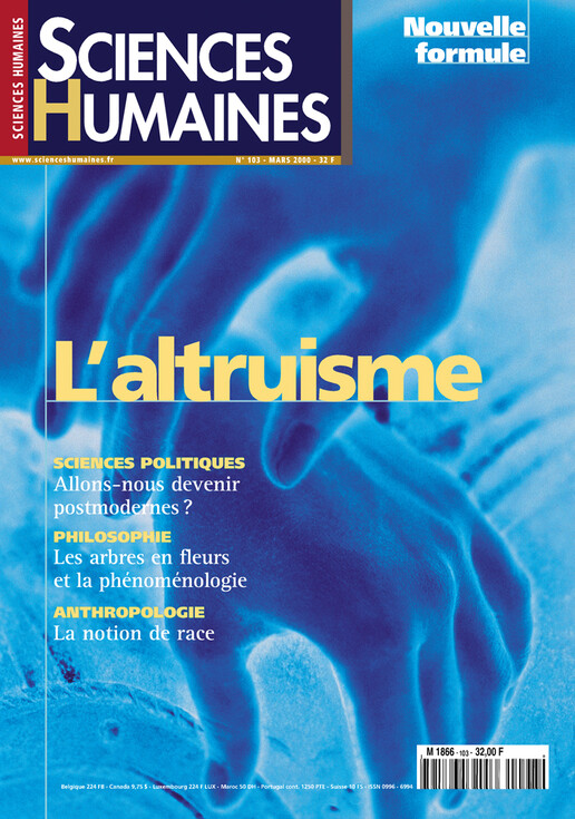 Couverture Mensuel Sciences Humaines n°103 : L'altruisme