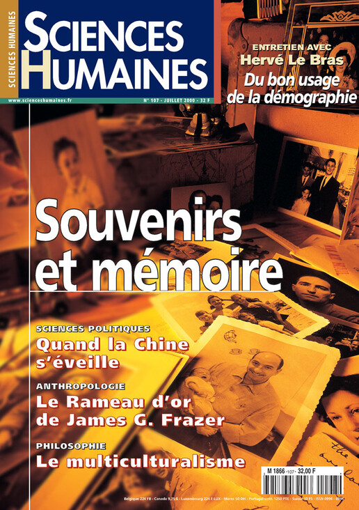Couverture Mensuel Sciences Humaines n°107 : Souvenirs et mémoire