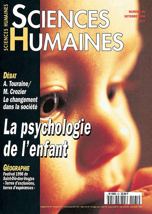 Couverture Mensuel Sciences Humaines n°65 : La psychologie de l'enfant