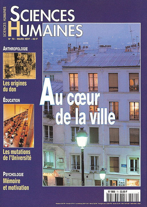 Couverture Mensuel Sciences Humaines n°70 : Au coeur de la ville