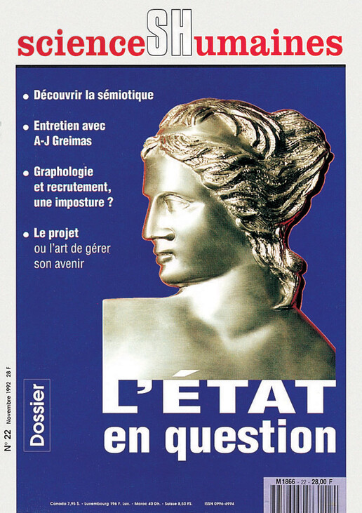 Couverture Mensuel Sciences Humaines n°22 : L'État en question