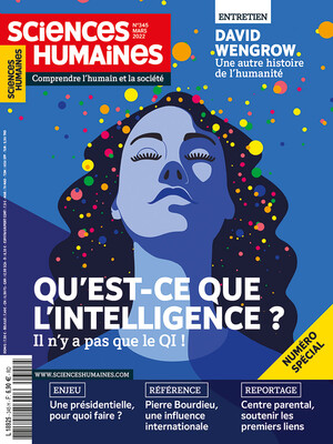 Couverture Mensuel Sciences Humaines n°345 : Qu'est-ce que l'intelligence ? Il n'y a pas que le QI !